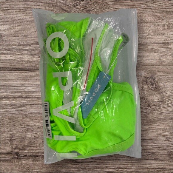 Neon Green Bandeau Cutout High Waist Bikini Set - Medium (NWT) - Picture 4 of 4